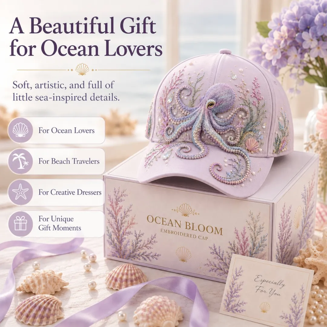 🔥 Last Day 49% OFF – 🌊 3D Ocean Creatures Embroidery Cap