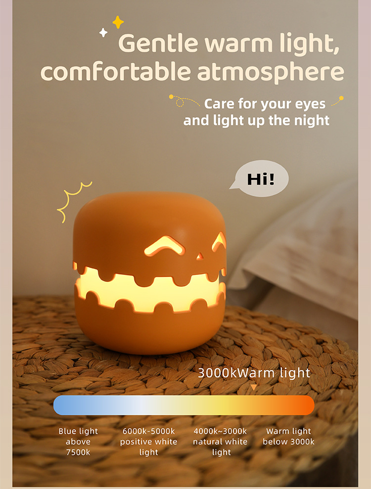 🔥 Last Chance! Cute Foldable Pumpkin Night Light 🎃 - Rechargeable Dimmable LED Lamp, Halloween Decor & Unique Creative Gift for All Ages