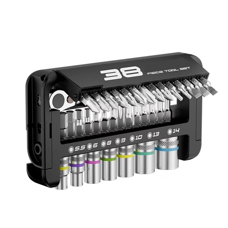38 in 1 72Tooth Ratchet Socket Wrench Set with Magnetic Socket Ergonomic Handle
