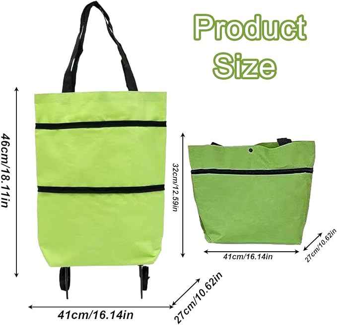 Limited Time 50% OFF✨ Collapsible Rolling Shopping Bag, Portable Foldable Wheeled Grocery Tote Bag Reusable Handbag For Supermarket Market Travel
