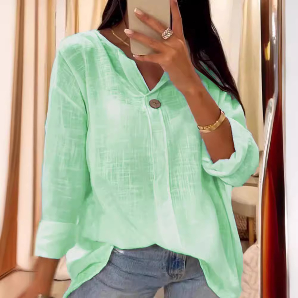 Casual women's shirts cotton and linen tops