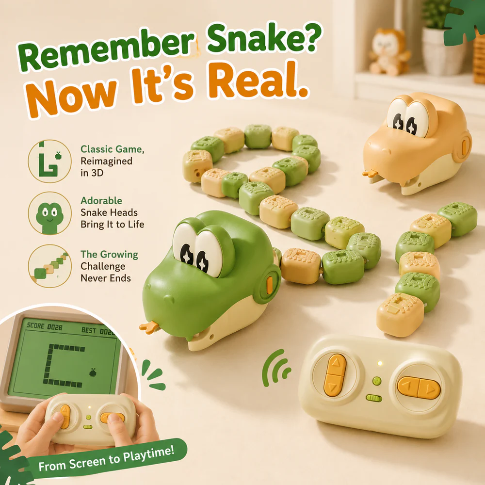 🔥 LAST DAY 49% OFF! Real-Life RC Snake Toy, Screen-Free Game for Kids 4+ & Family 🐍