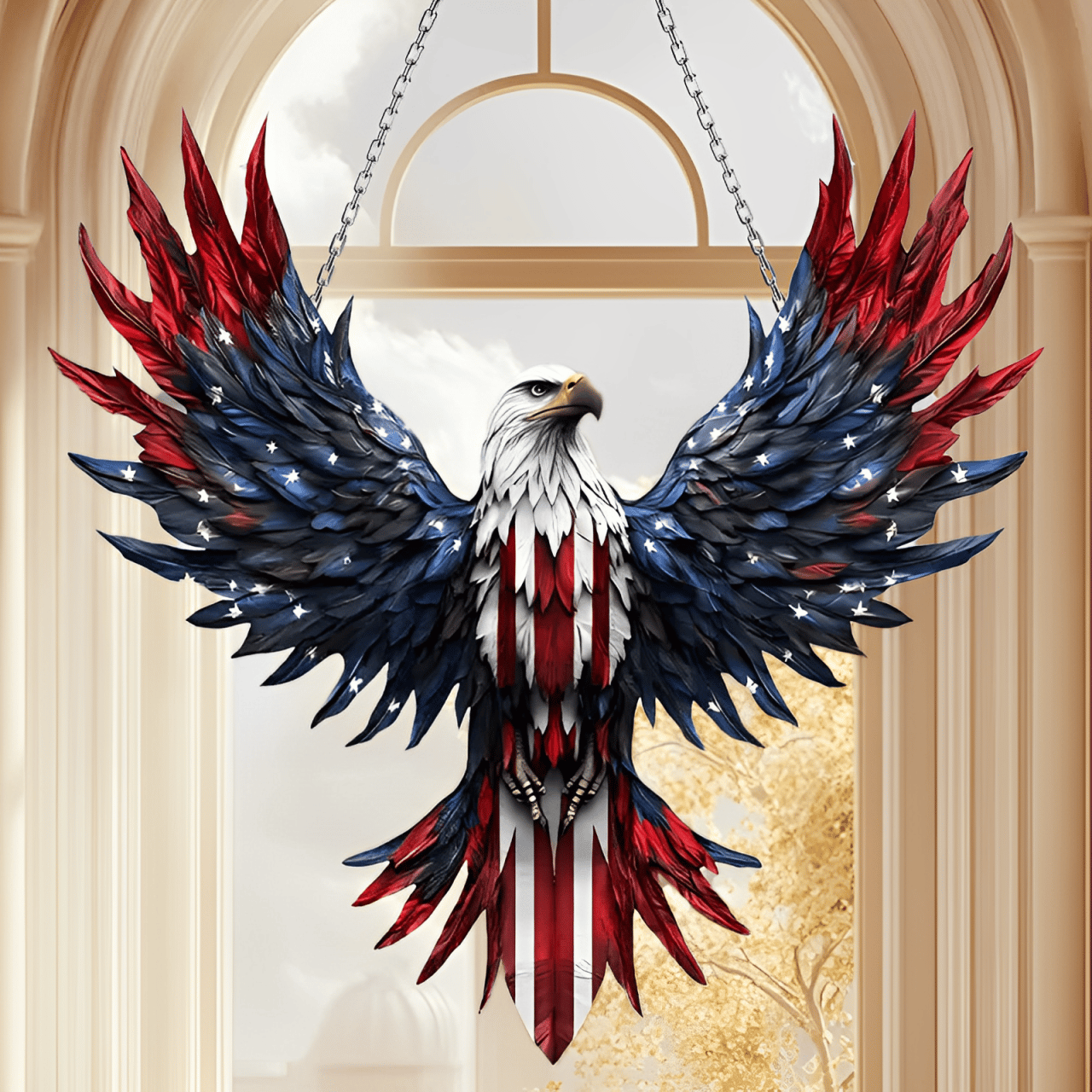 🦅Freedom Soars Eagle Stained Art Ornament (8 inches)