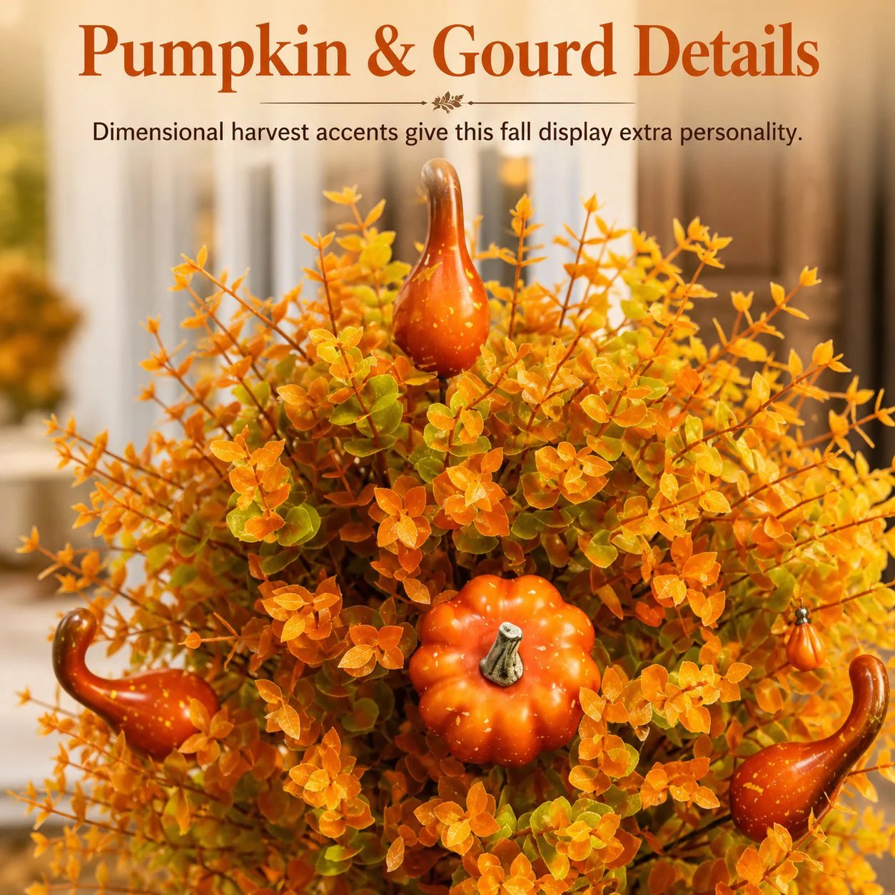 🔥 LAST DAY! 49% OFF | Faux Pumpkin Tree Stakes for Autumn Porch & Garden 🎃✨