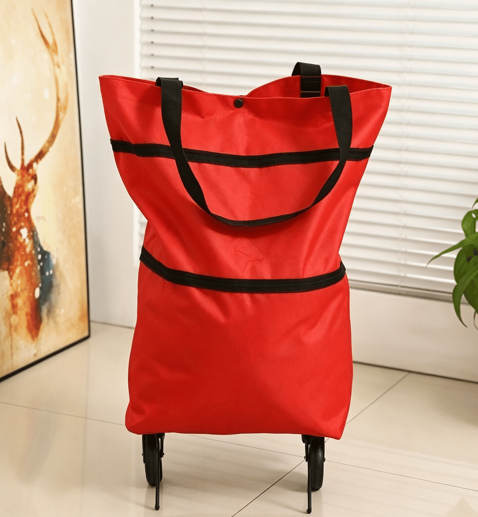 Limited Time 50% OFF✨ Collapsible Rolling Shopping Bag, Portable Foldable Wheeled Grocery Tote Bag Reusable Handbag For Supermarket Market Travel