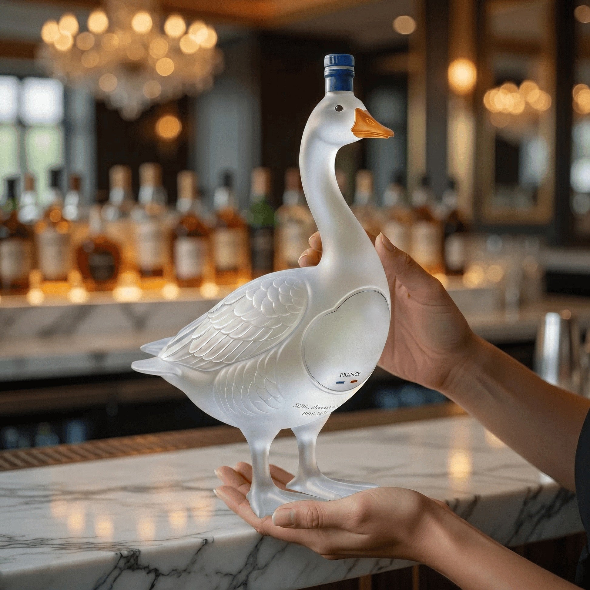 🔥 LAST DAY! 49% OFF 🔥 30th Anniversary Limited Edition Sculpted Goose Glass Bottle 🦢✨