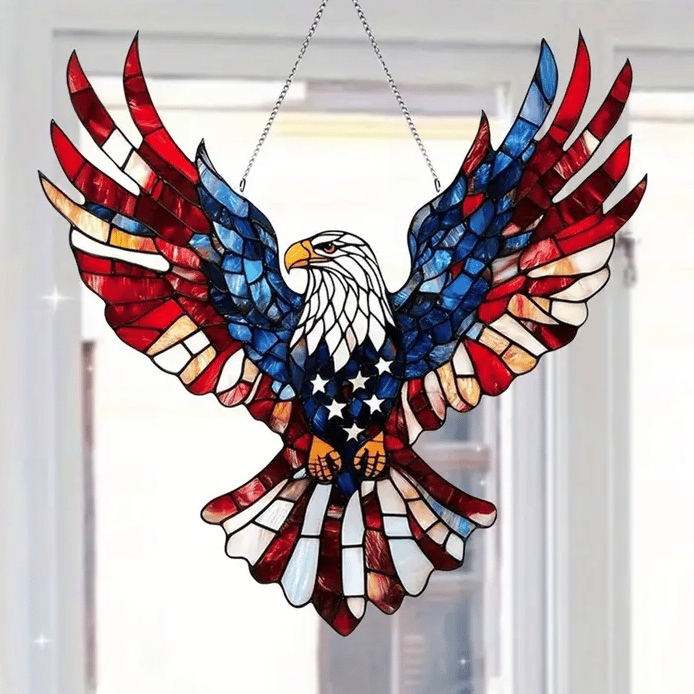 🦅Freedom Soars Eagle Stained Art Ornament (8 inches)