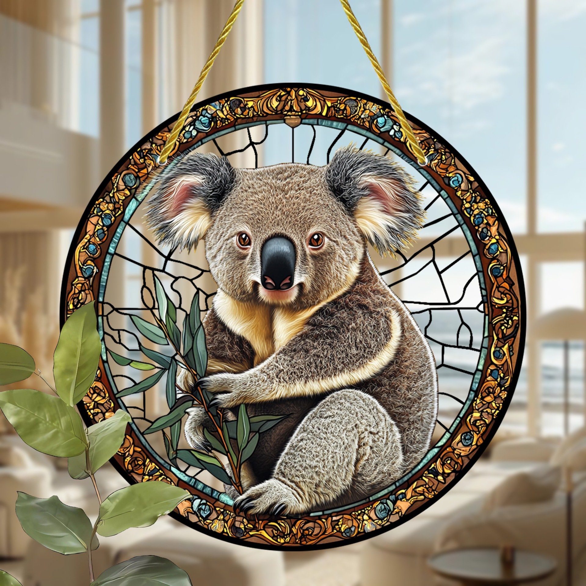 🐨Graceful Koala Stained Art Ornament (8 inches)