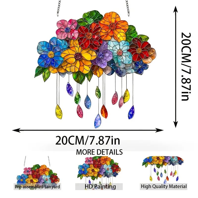 💐🌈Blooming Cloud Stained Art Ornament (8 inches)