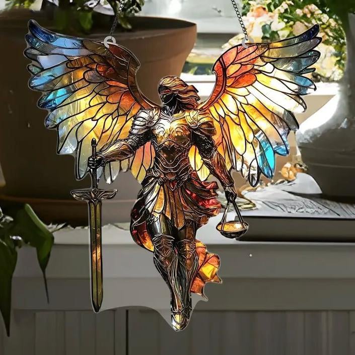 🕊️✨Archangel Michael Stained Art Ornament (8 inches)