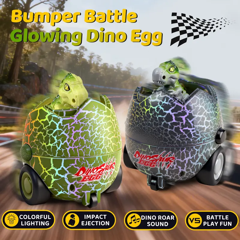 🦖 RC Dino Egg Bumper Cars - Ultimate 2-Pack Battle Toy! 💥