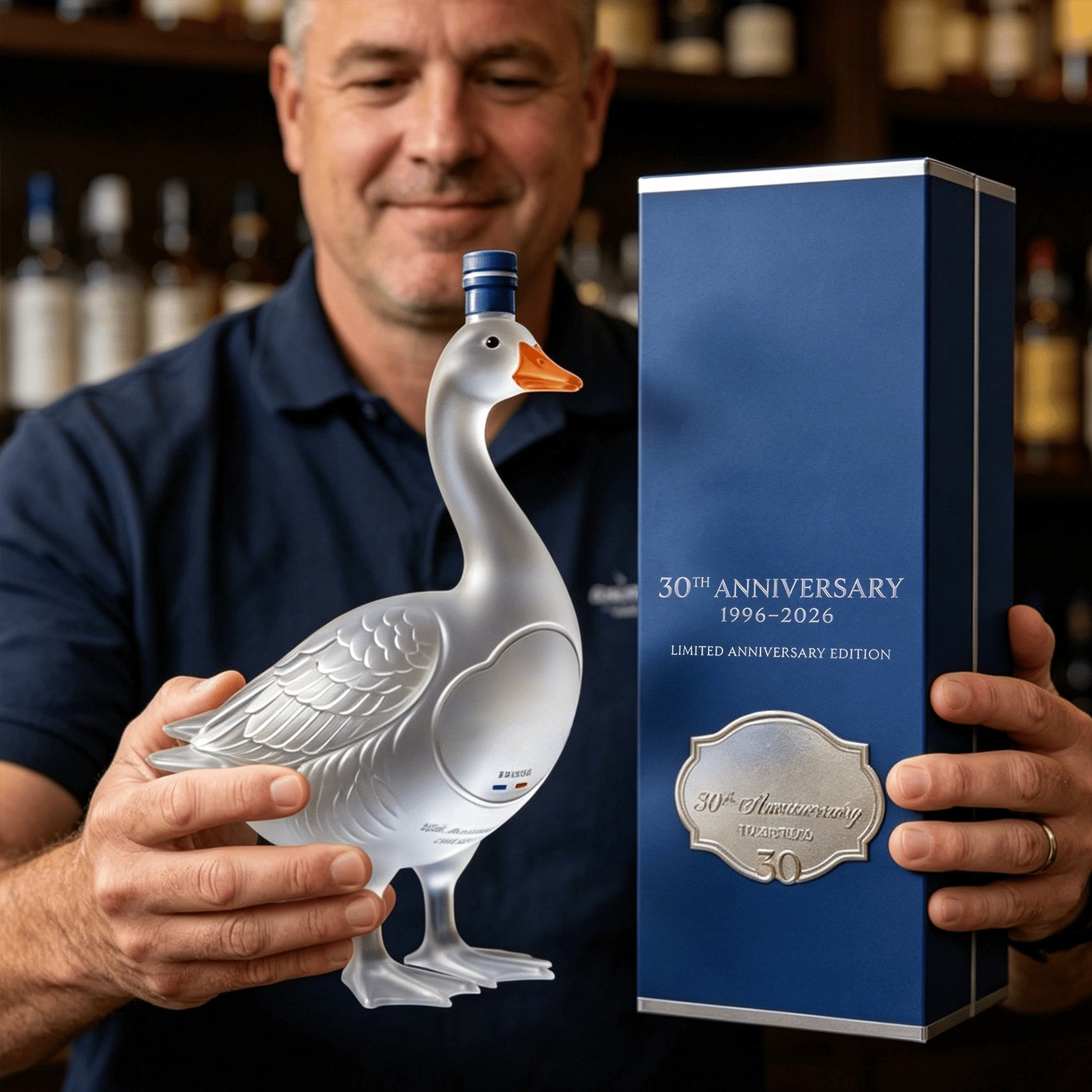 🔥 LAST DAY! 49% OFF 🔥 30th Anniversary Limited Edition Sculpted Goose Glass Bottle 🦢✨