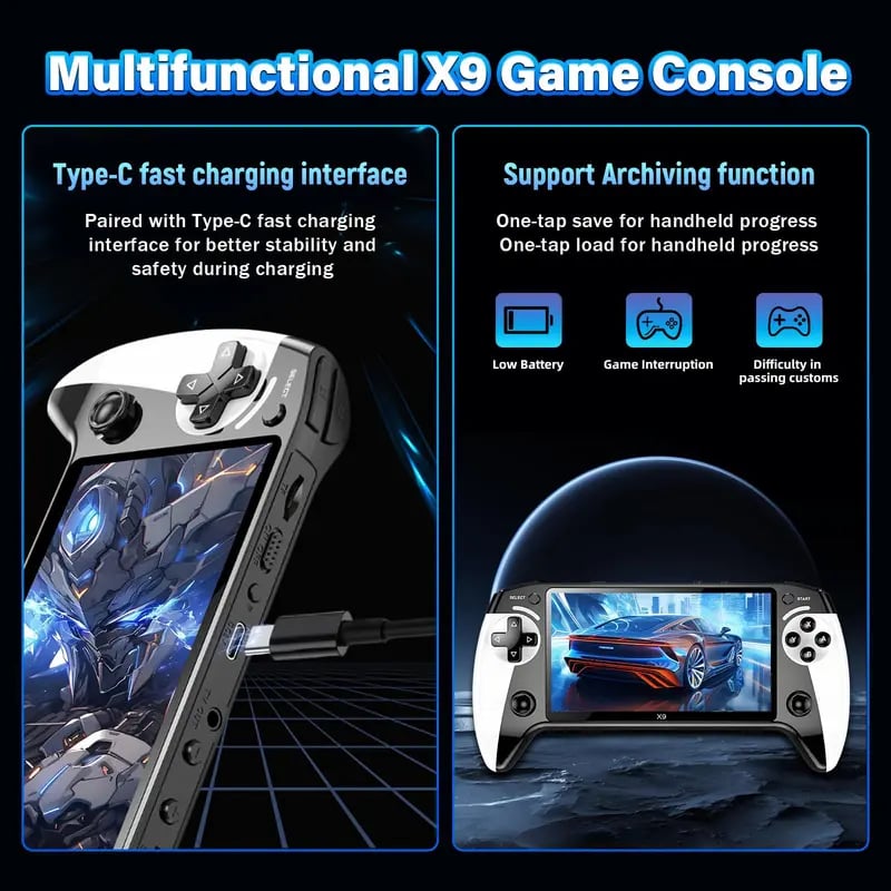 🎁2026 New arrivals💥X9 Retro Handheld Game Console - 15,000+ Retro Classics