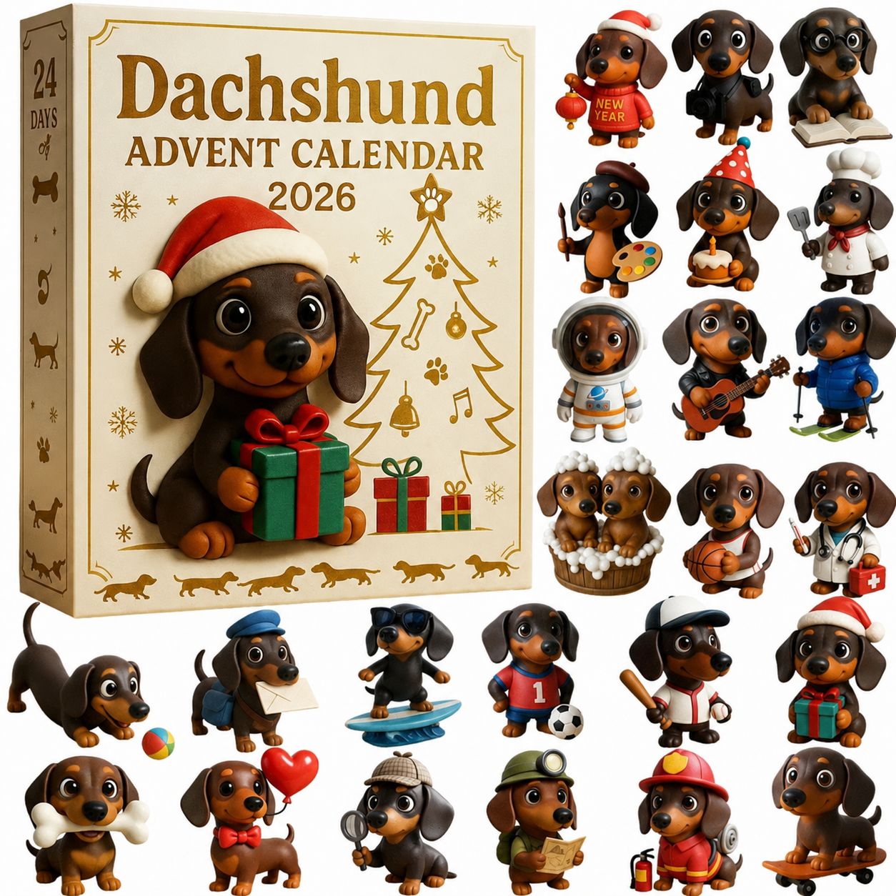 🔥 LAST DAY 49% OFF 🔥 2026 Dachshund Advent Calendar — The Ultimate Christmas Gift for Dog Lovers 🐾🎅