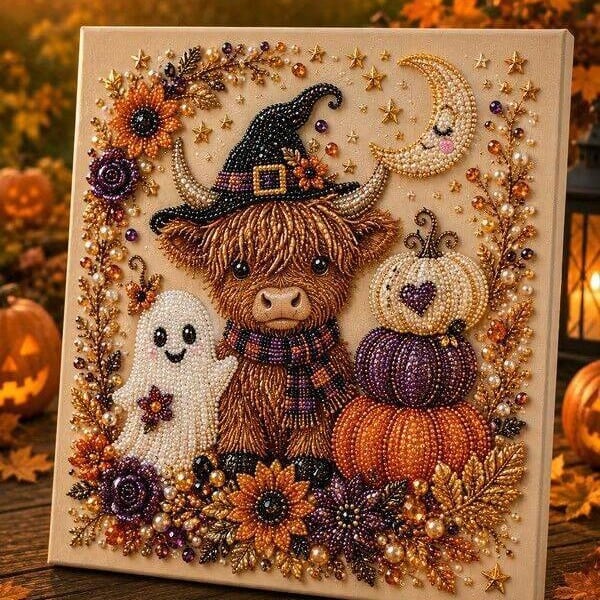 Halloween Pearl Diamond Art DIY Kit—Ghost house