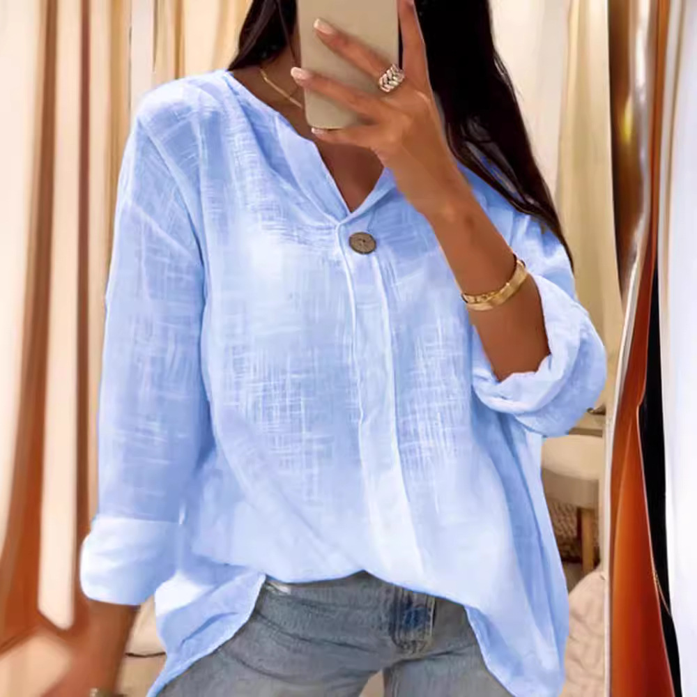 Casual women's shirts cotton and linen tops