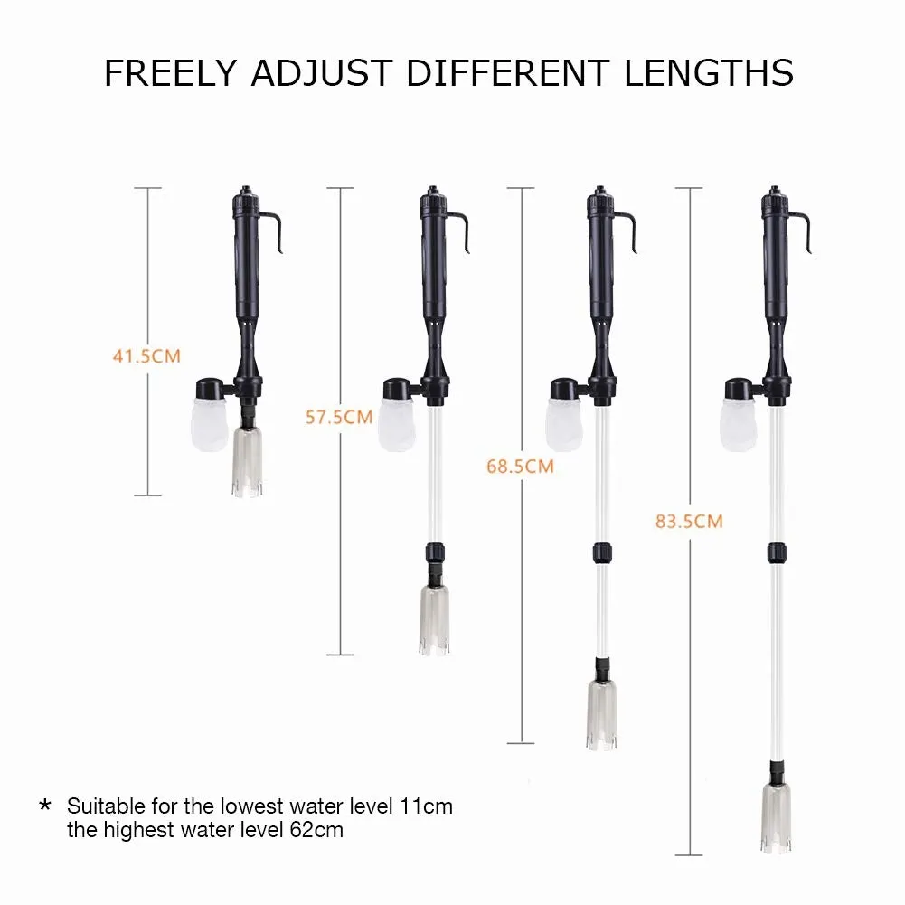 Electric aquarium gravel cleaner product size
