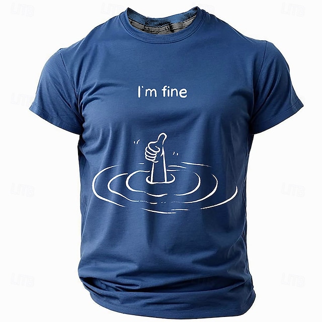 Men's Funny Slang T Shirt Long Sleeve T shirt 3D Print Crew Neck Shirt Fashion Daily Basic Street Casual Daily Black Red Blue Summer Spring All Seasons Clothing Apparel