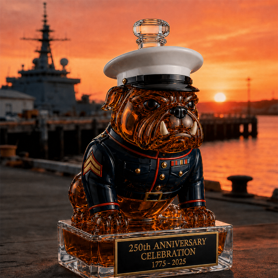 🔥 Limited-Time Offer | 250th Anniversary Military-Inspired Bulldog Whiskey Decanter Set