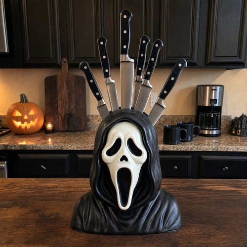 🔪Horror Knife Block The Ultimate Slasher Knife Block Resin Horror Movie Knife Holder