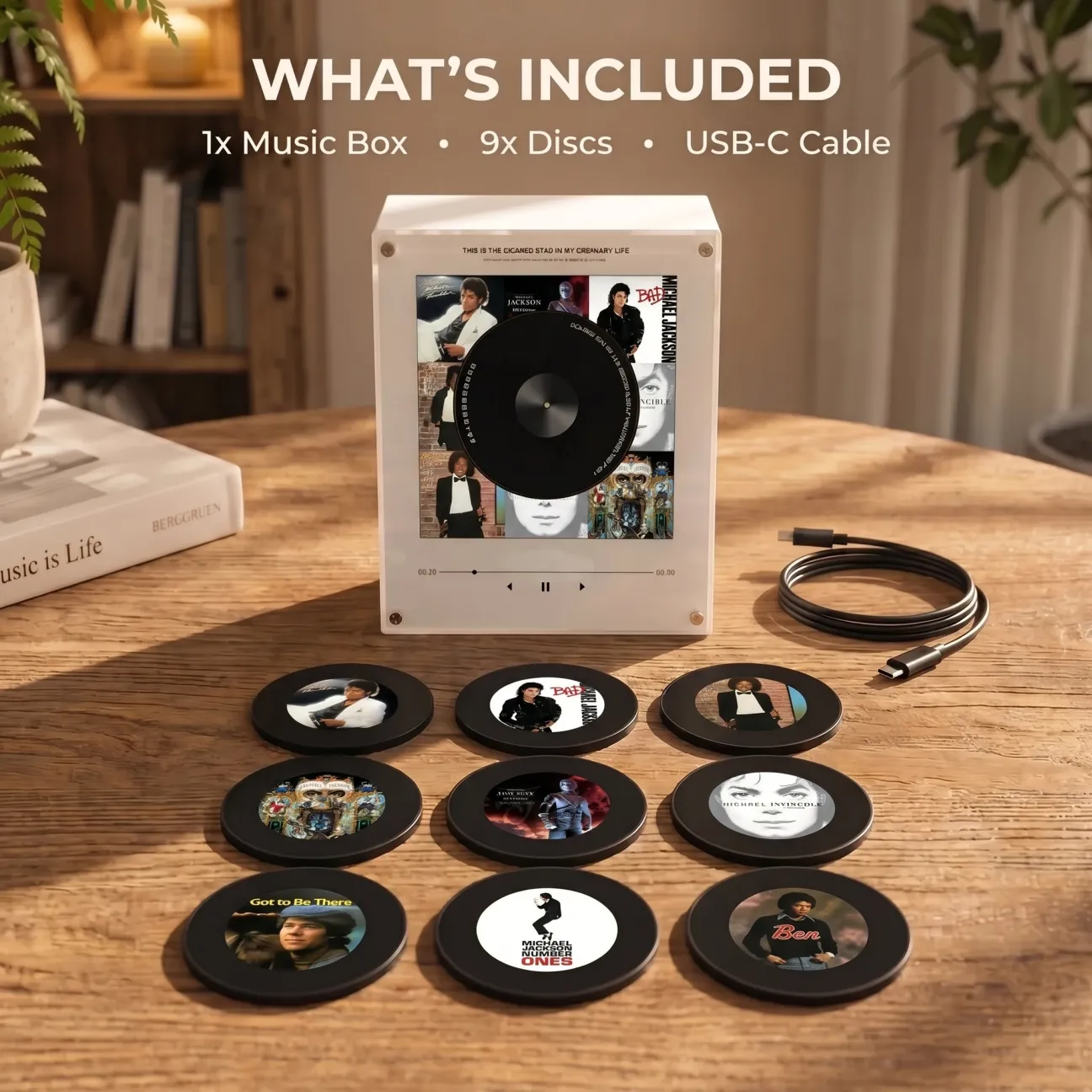 💿 Classic Pop NFC Player | Rotating Vinyl Light Fridge Magnet Decor Set