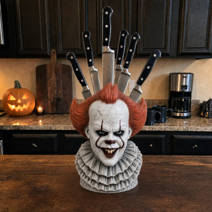 🔪Horror Knife Block The Ultimate Slasher Knife Block Resin Horror Movie Knife Holder