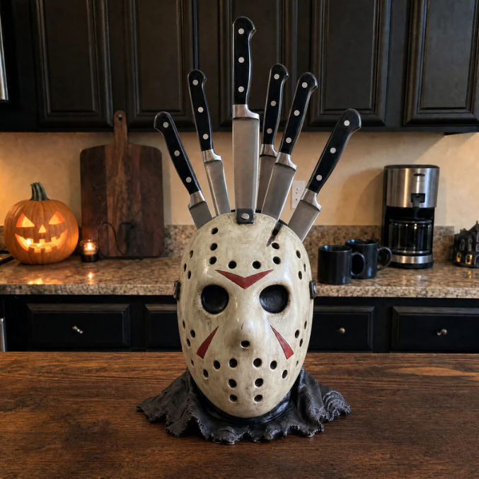 🔪Horror Knife Block The Ultimate Slasher Knife Block Resin Horror Movie Knife Holder