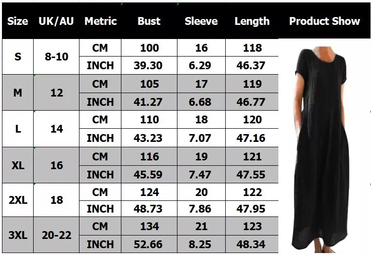 Casual Women's Short Sleeve Holiday Linen Cotton Long Loose Dress PLUS SIZE