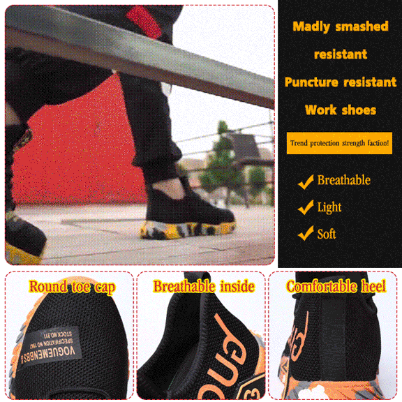 Latest labor protection shoes Smash and puncture proof light breathable labor protection work shoes