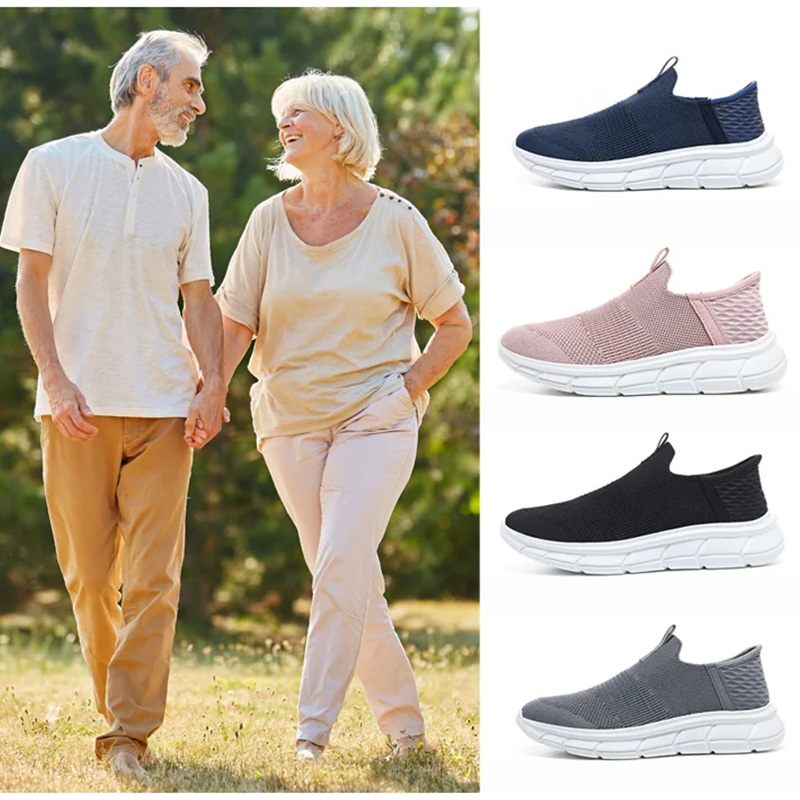 Slip-on comfortable breathable orthopedic shoes for the elderly