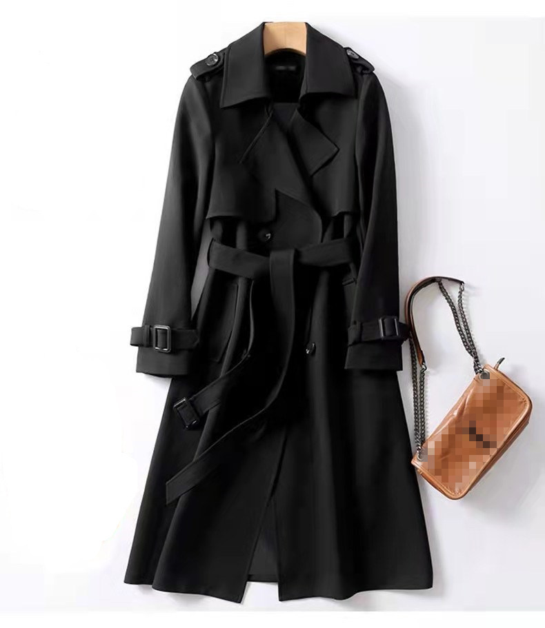 2025 new spring and autumn women's mid-length double-breasted trench coat