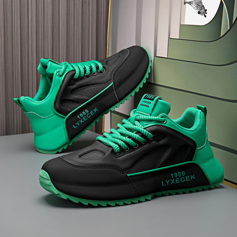 2025 spring and autumn new men's breathable thick sole increase leisure sports running shoes men