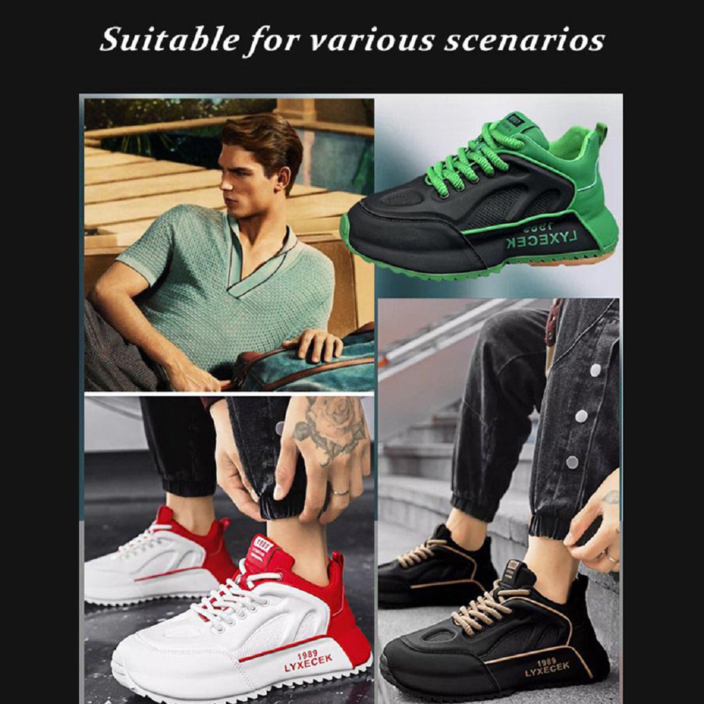 2025 spring and autumn new men's breathable thick sole increase leisure sports running shoes men