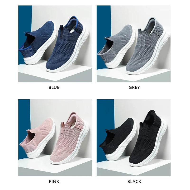 Slip-on comfortable breathable orthopedic shoes for the elderly