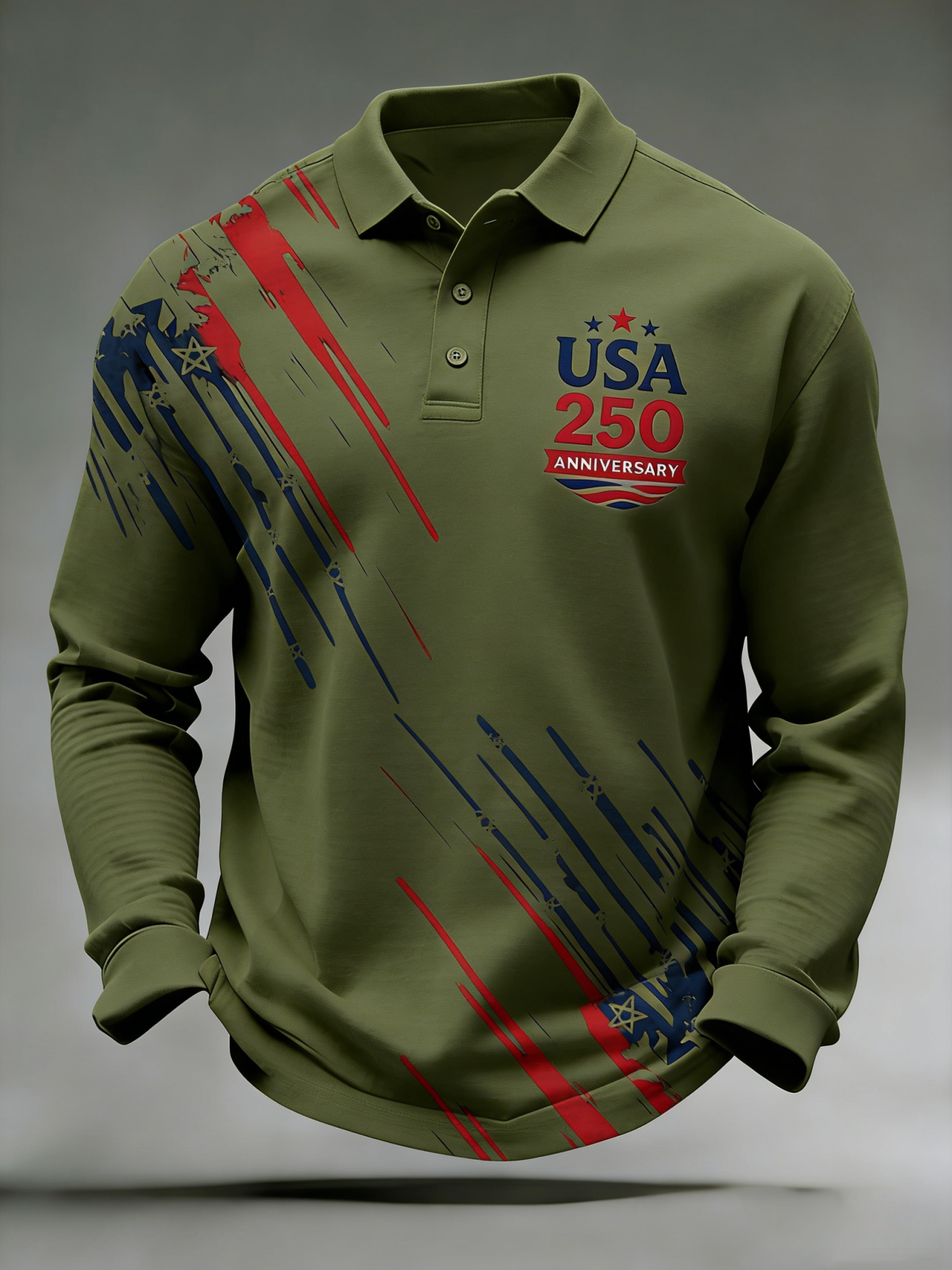 Men's 250th Anniversary Printed Casual Polo Shirt