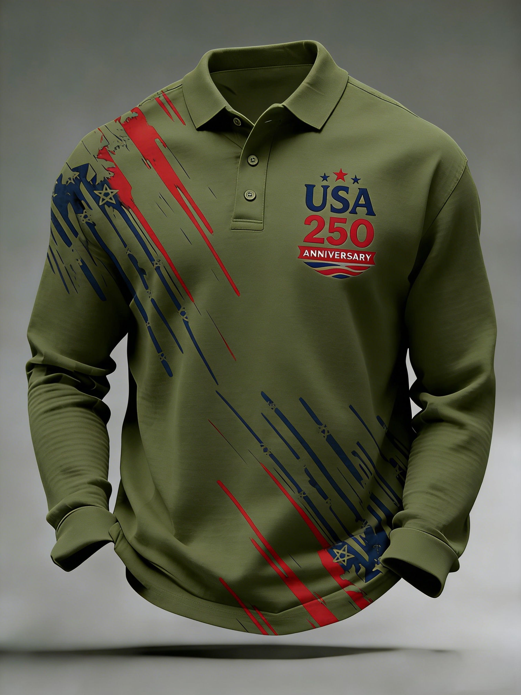 Men's 250th Anniversary Printed Casual Polo Shirt