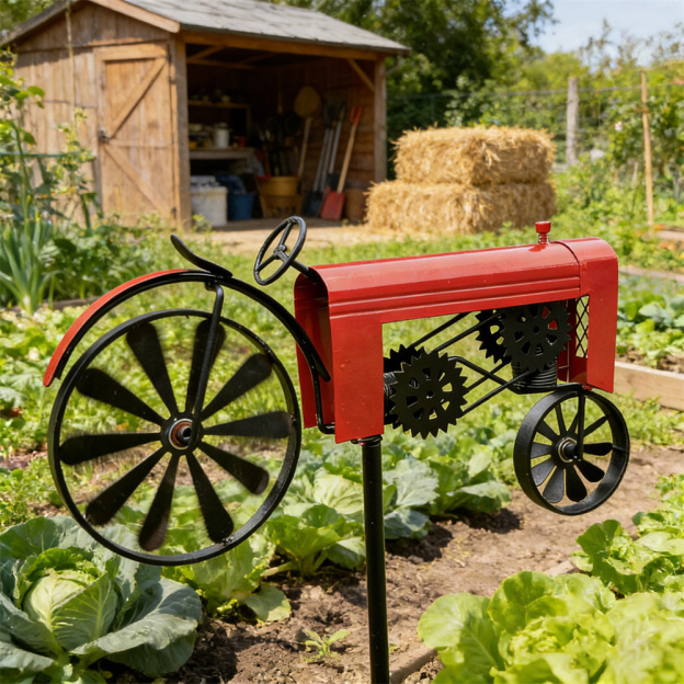 Classic Tractor Garden Wind Spinner