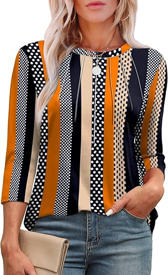 2025 round neck pleated shirt