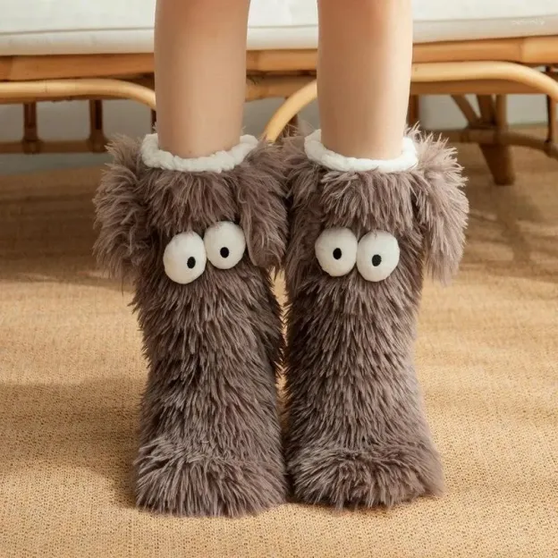 Women’s Winter Kawaii Big Eyes Slipper Socks