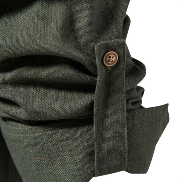 Men's Long Sleeve Lapel Shirt With Chest Pocket