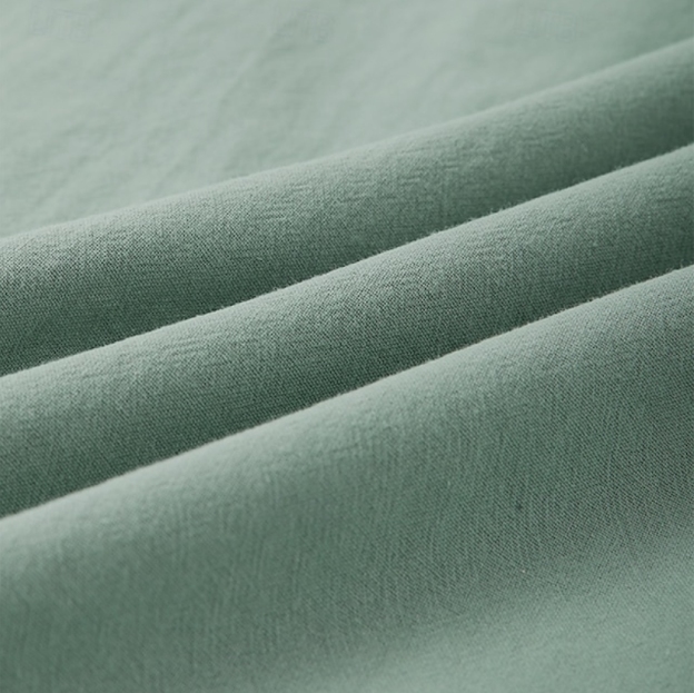 Men's linen summer beach solid-color lapel daily pocket shirt