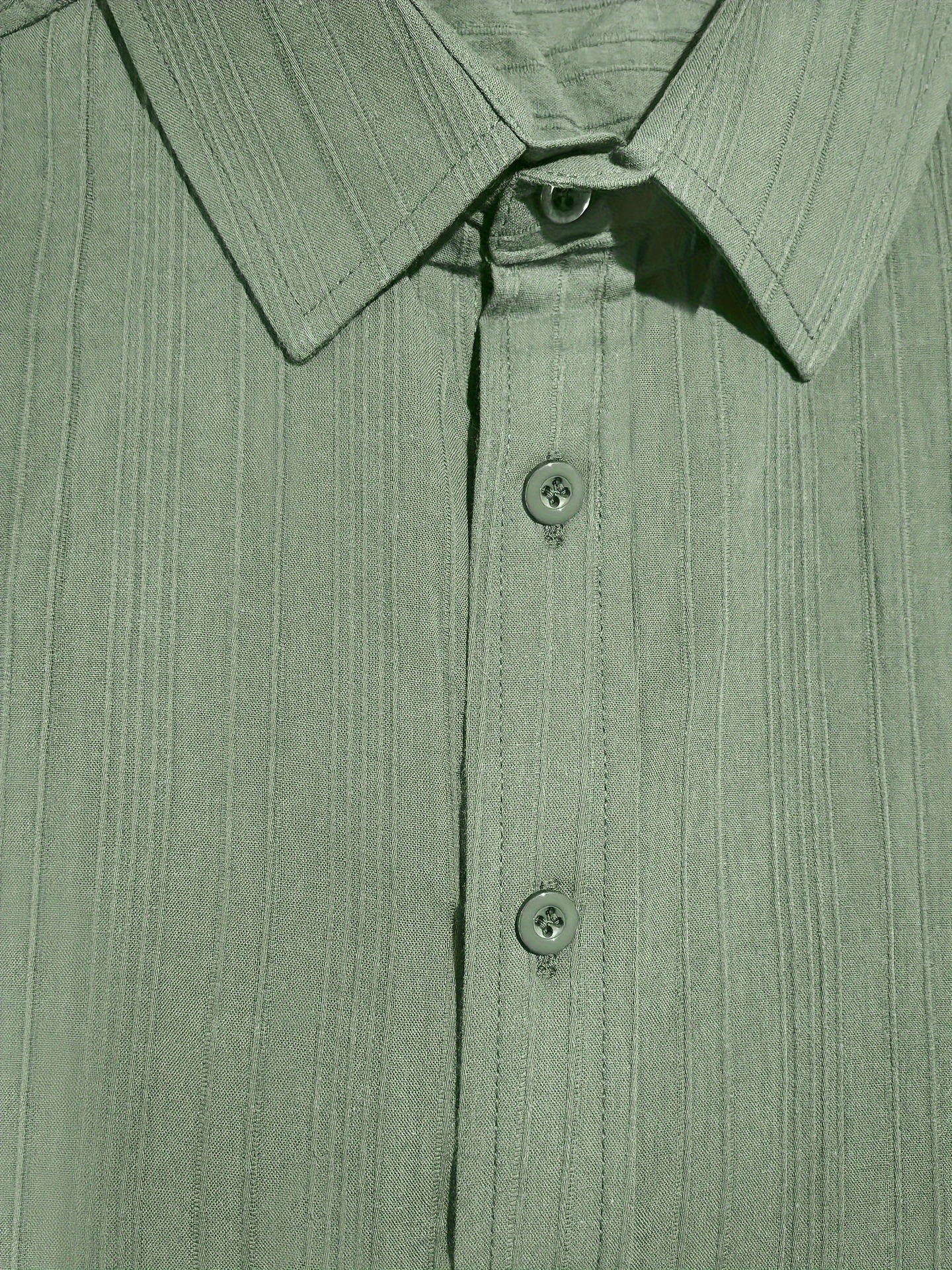 Men's casual cotton striped jacquard beach short-sleeve shirt