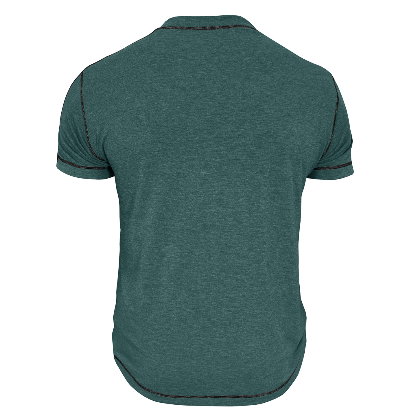 Men's Fashion Contrast-Color Short-Sleeve Henley Base Layer T-Shirt with Round Neck