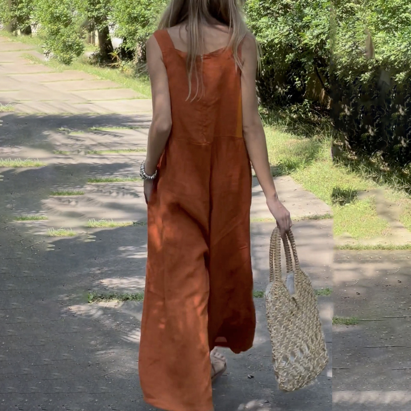 2025 new women's cotton and linen casual overalls