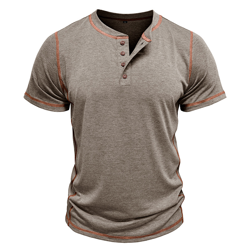 Men's Henley Shirtsfor Men Short Sleeve Casual Button Cotton Henley T-Shirt