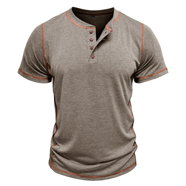 Men's Henley Shirtsfor Men Short Sleeve Casual Button Cotton Henley T-Shirt
