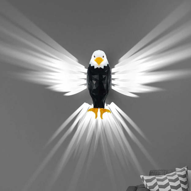 😊Bald Eagle Projection Wall Lamp LED Bedside Night Light, Creative Wall Mounted Home Decor Light