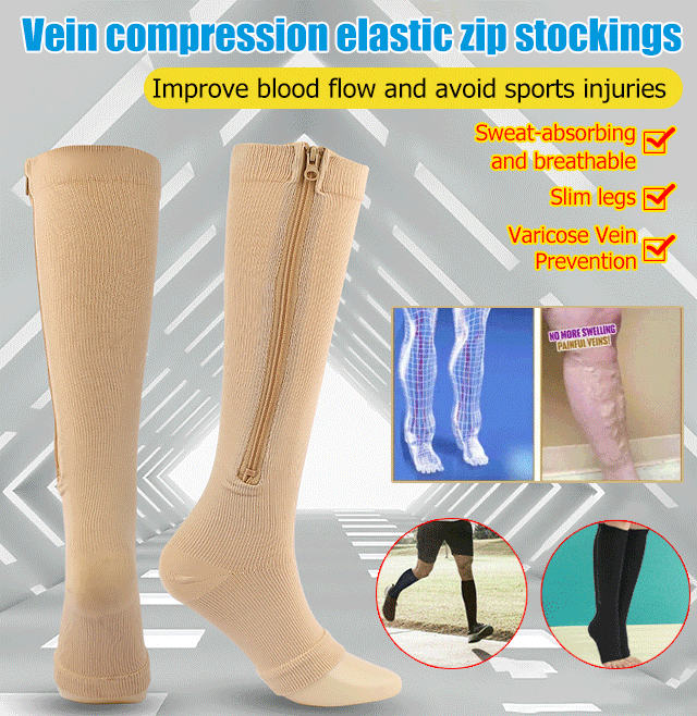 Vinous Compression Elastic Zipper Stockings