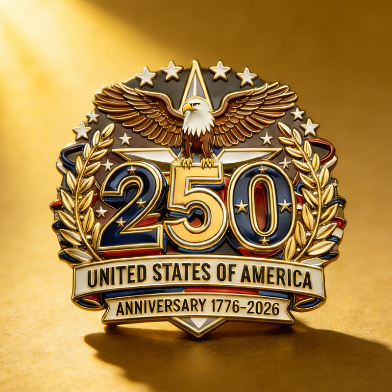 us 250th Anniversary Commemorative Brooch