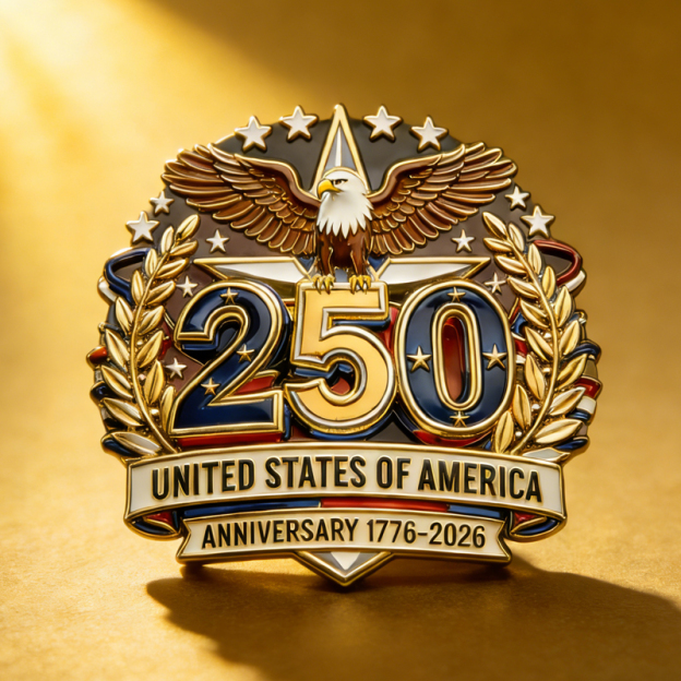 us 250th Anniversary Commemorative Brooch